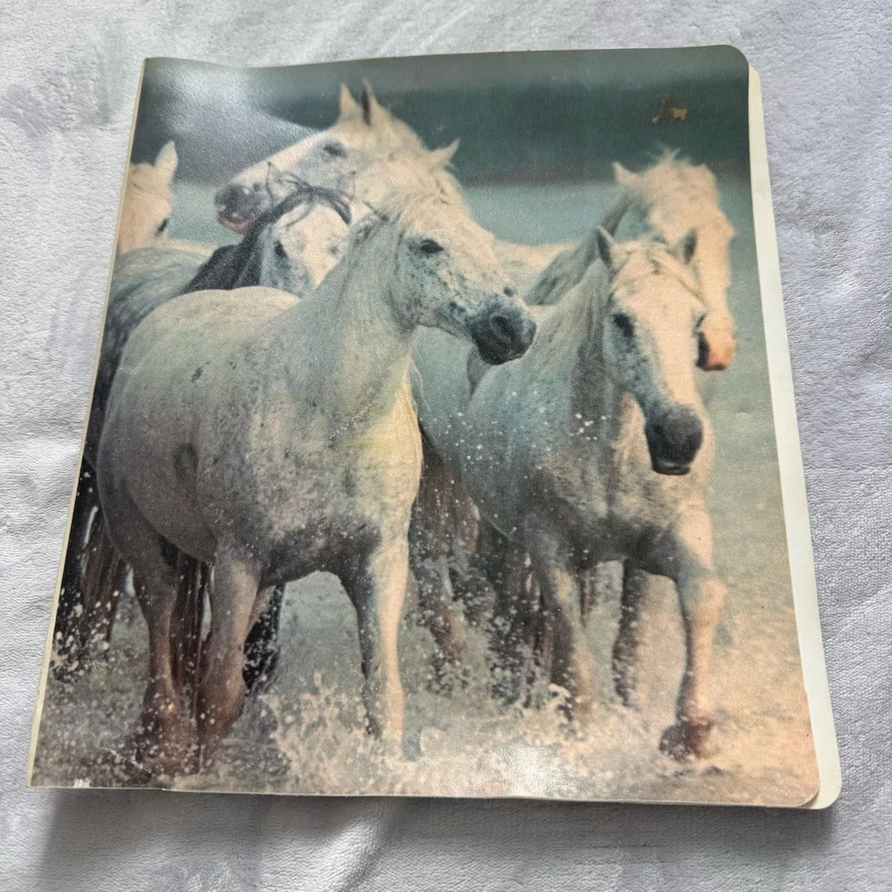 Vintage 1977 Colad‎ Horses Flexiprint Folder ¾” Binder Buffalo NY USA